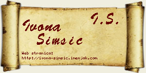 Ivona Šimšić vizit kartica